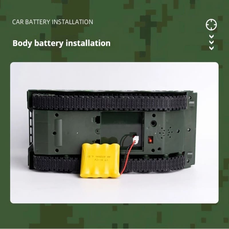 New 2.4G RC Battle Tank Military Simulation Track Missile Launcher Electronic Sound and Light Remote Control Toy Children Shooting Boys Gift