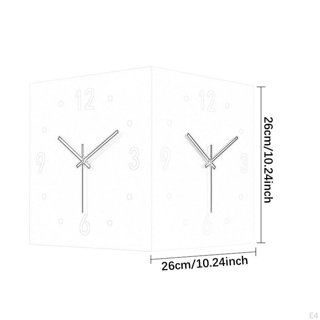 Faced Corner Timepiece Quiet Design Square Clock for Cafe Dining Area