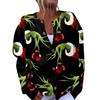 Women's Fashion Christmas Printed Long Sleeve Knitted Cardigan Button Down Jacket