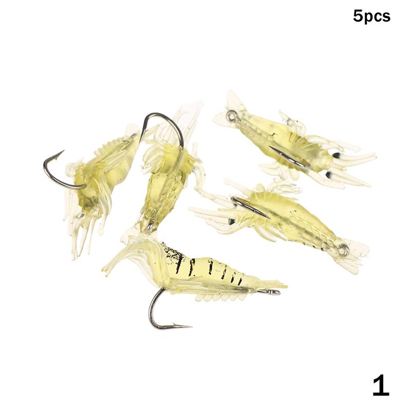 510/20Pcs Goture Shrimp Lures For Freshwater Saltwater, Luminous Shrimp Bait Set With Sharp Hook And Bead