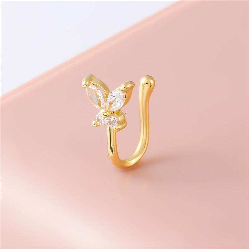 Trendy Butterfly Nose Ring U Shaped Clip Nose Ring Bendable Nose Ring For Women Girls  Non Pierced Nose Clip Gifts