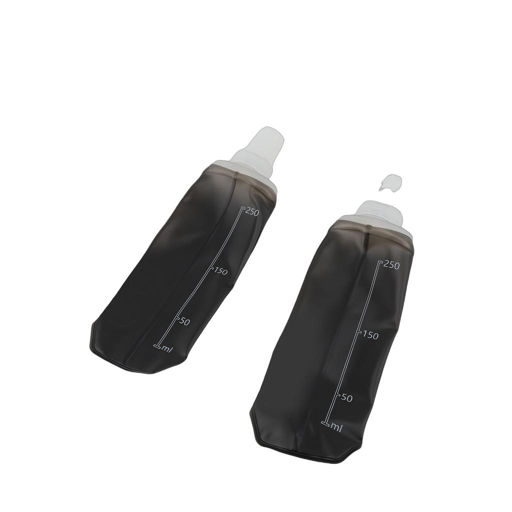2PCS Flasque Souple TPU Pliable Anti-fuite Bouteille d'Eau Souple avec Bouchon Anti-poussière pour Vélo Course Randonnée Hydratation