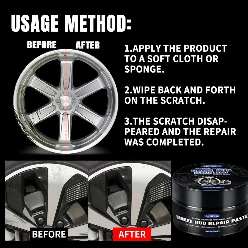 Wheel Hub Repair Paste, Remove Scratches From Car Rims, Restore Shine & Refurbish Wheels