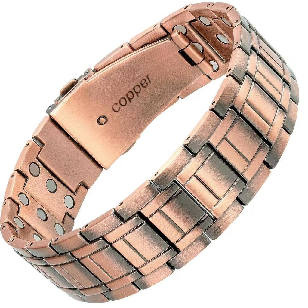 Pure 99.9% Copper Bangle Ultra-Strength Magnetic Bracelet for Men Adjustable Perfect Gift for Father Husband
