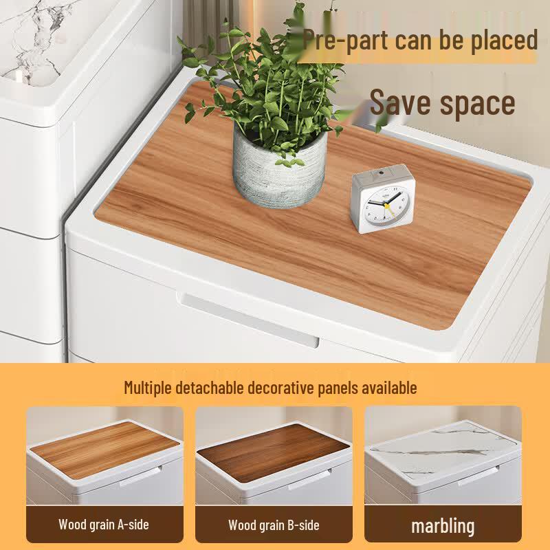 JEKO&JEKO 2-Tier Plastic Bedside Storage Cabinet