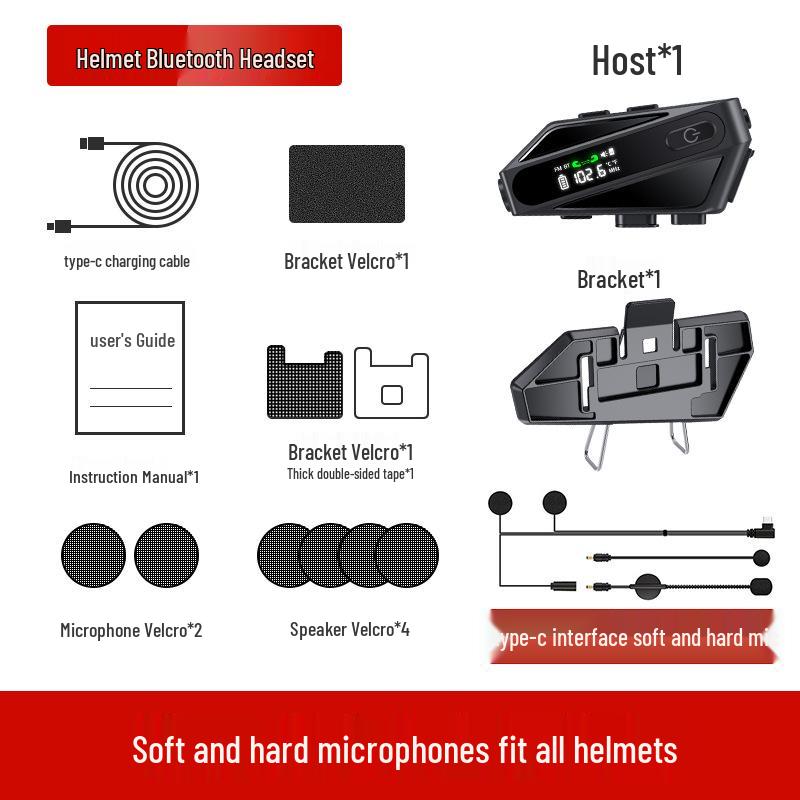 Multi-functional Motorcycle Helmet Bluetooth Intercom Earphones with Cross-border Certification