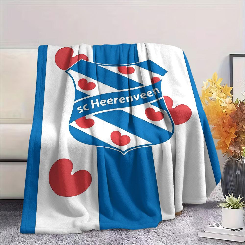 SC Heerenveen Printed Flannel Blanket, soft throw for bedroom sofa, washable, Christmas present, great gift.