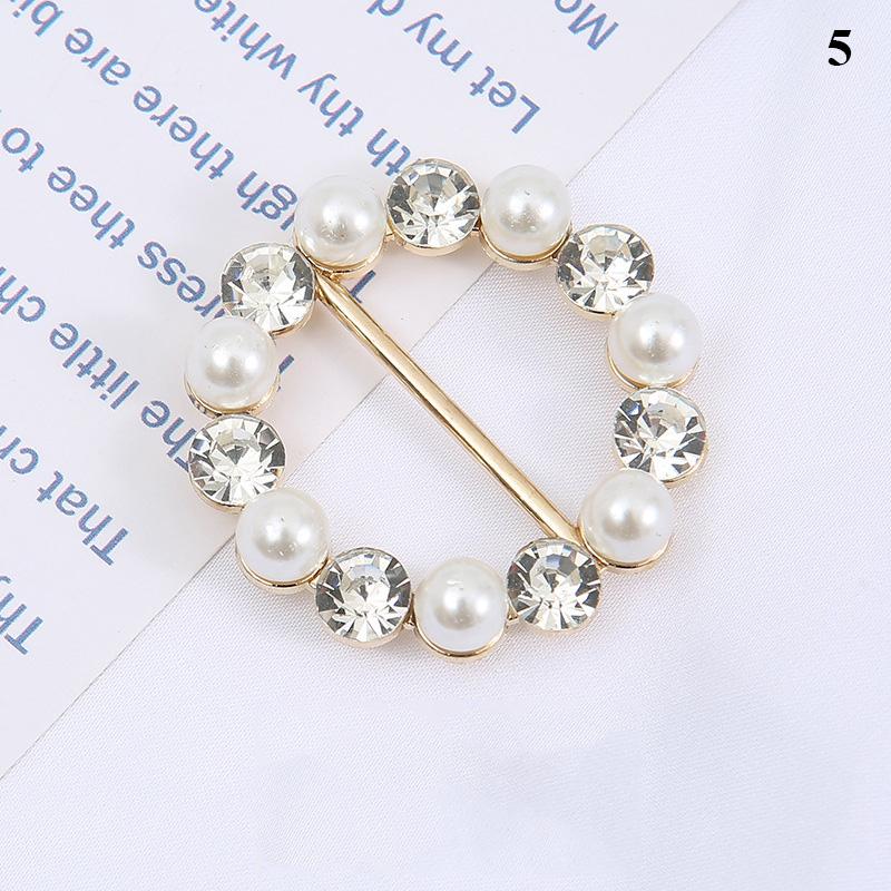 1Pcs Pearl Rhinestone Clothing Corner Knot Buckle Waist Buckle Silk Scarf Clothes T-Shirt Shirt Hem Buckle Luxury Decorative