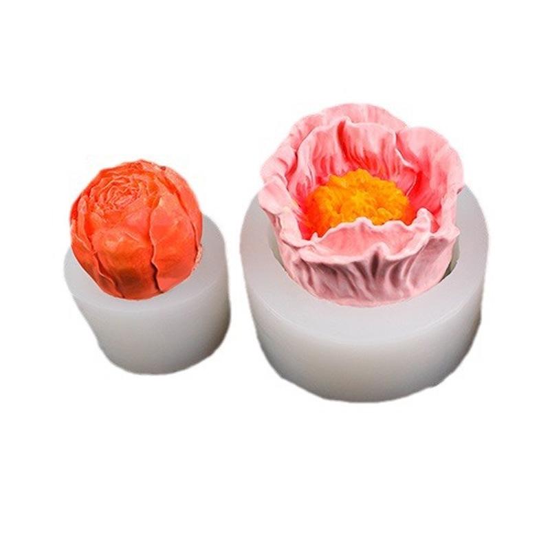 3D Flower Silicone Mold: Poppy, Tulip, Carnation Scented Candle & Handmade Epoxy Plaster Decoration
