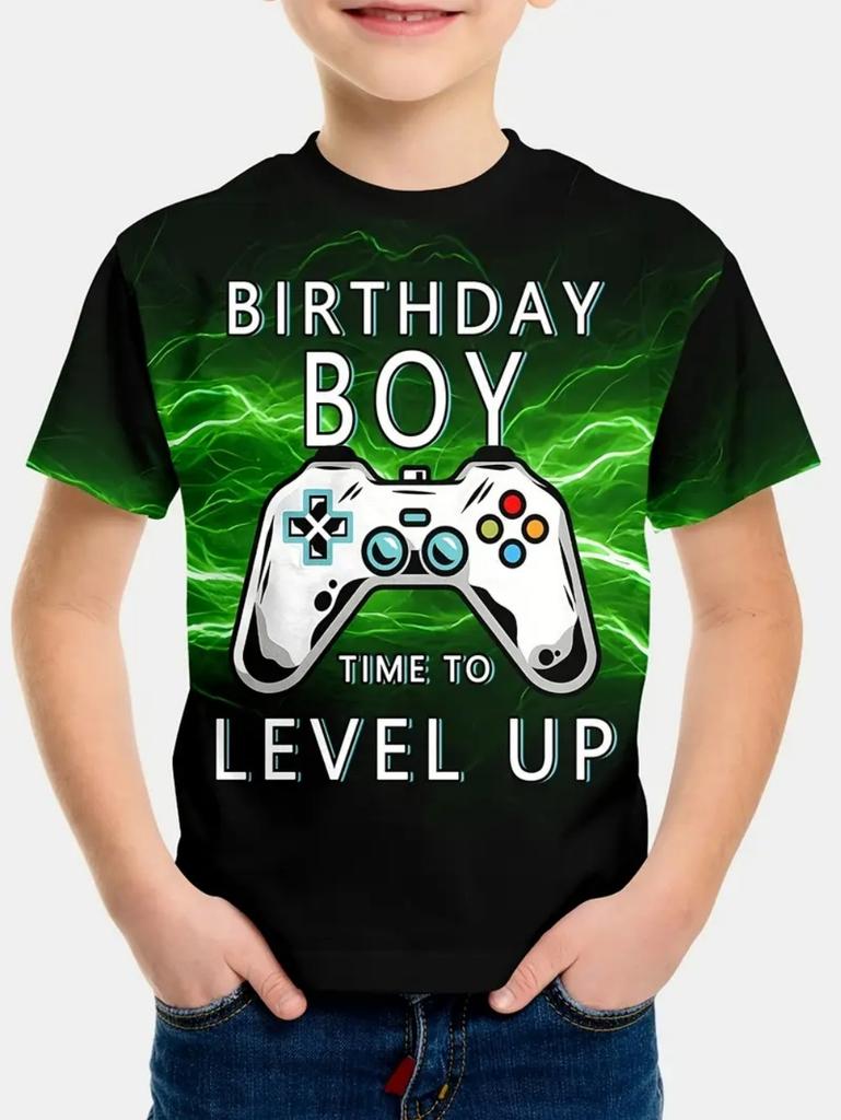 T-Shirts for Boys Short Sleeve 3D Gamepad Print Kids Summer Clothes Casual Fashion O-Neck Boys Tshirt Tops Children's Clothing