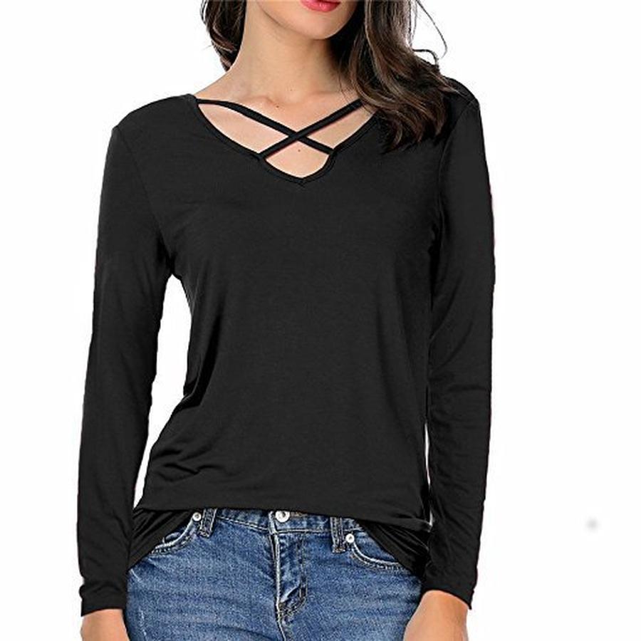 Long Sleeve Women's T-Shirt Autumn Winter New European Style Base Layer Top Women's Clothing Urban Casual Open Back