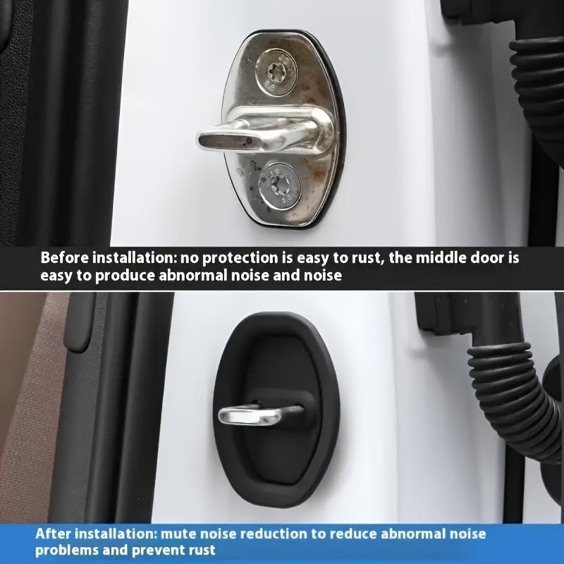 16pcs/Set Car Door Lock Protector Black Silicone Automotive Door Damping Pads And Wiper Hole Protectors For All Vehicle Models