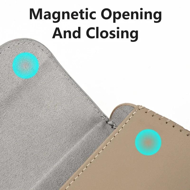 Glasses Holder Car Sun Visor Glasses Case Premium Leather Wear-Resistant Organizer Visor Sunshade Car Holder For Glasses