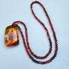 Etnische Stijl Retro Imitatie Amber Ketting Voor Mannen En Vrouwen Lange Hanger Trui Ketting Moederdag Cadeau