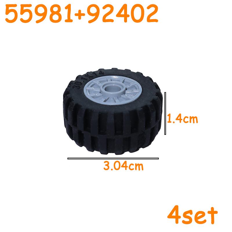 Technical Tire Wheel Car Truck Wheels Hub Block Bricks MOC Motorcycle Tyre Rim Brick Playset 56145 44309 86652 32019 15038 23798