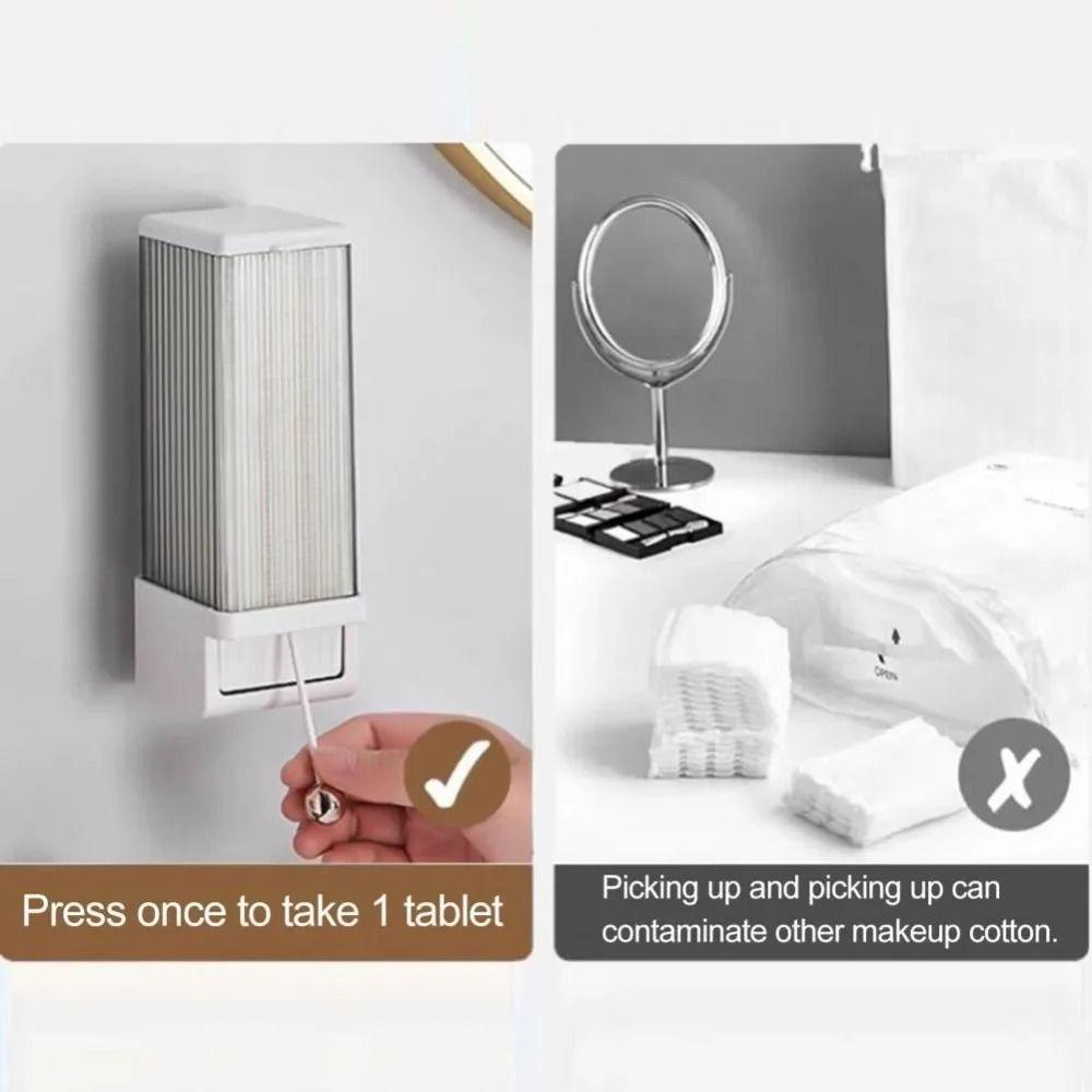Wall-mounted Makeup Cotton Storage Box Easy Installation Cotton Swabs Holder Office