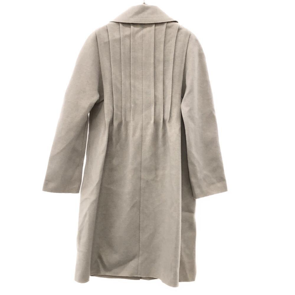 Nina Ricci Wool Blend Stainless Collar Coat 36 Light Gray Long Women Used