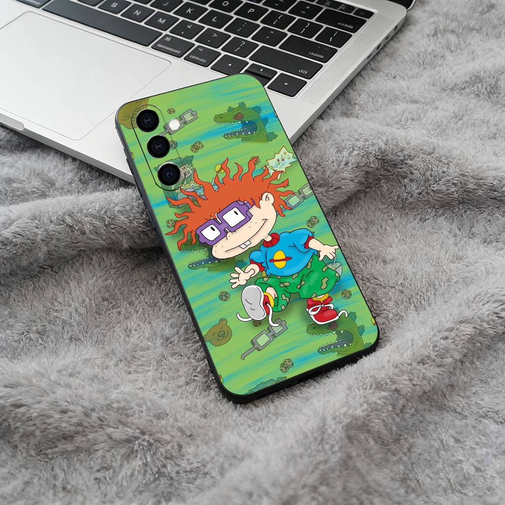 Classic Cartoon Characters-R-Rugrats Soft Silicone phone Case for Samsung Galaxy A73/A71/A72/A70/A53/A52/A51 - Black