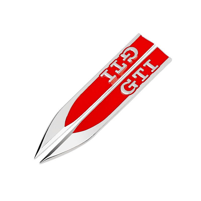 HAT1 2Pcs for Volkswagen VW GTI GTD R Line Golf 5 6 7 MK3 MK4 MK5 MK6 MK7 MK8 Metal Car Sticker Side Emblem Fender Bumper Strip Badge