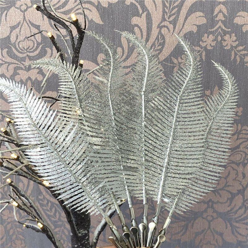 X6 Christmas Tree Decoration Clip On Feather Glitter Baubles Xmas Ornament 22cm