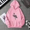 Autumn Winter Women's Thickened Fleece Hoodie Casual Long Sleeve Outerwear Printed Sweatshirt Comfortable Streetwear