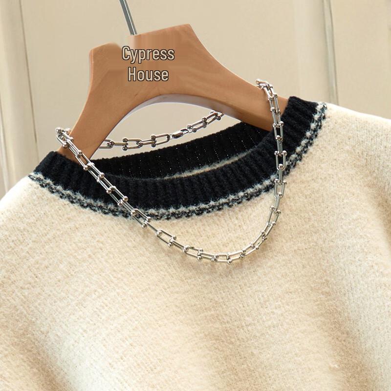 Sibaisha Damen Streifen Colorblock Pullover