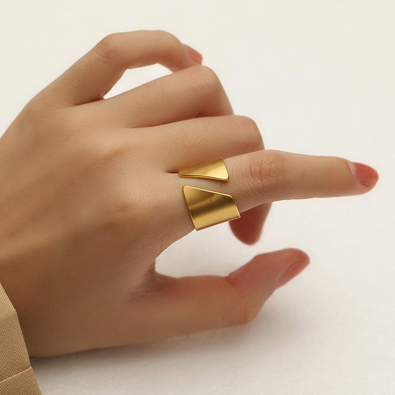 PANJBJ 925 Sterling Silber Dicker Doppelring für Damen Mädchen Geschenk Minimalismus Neutral Öffnend Breiter Schmuck Dropshipping