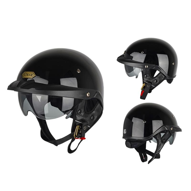 Vintage Open Face Motorbike Helmet Baseball Cap Half Helmet Retro-Men Women for Chopper-Cruiser Street Moped Scooter Cap