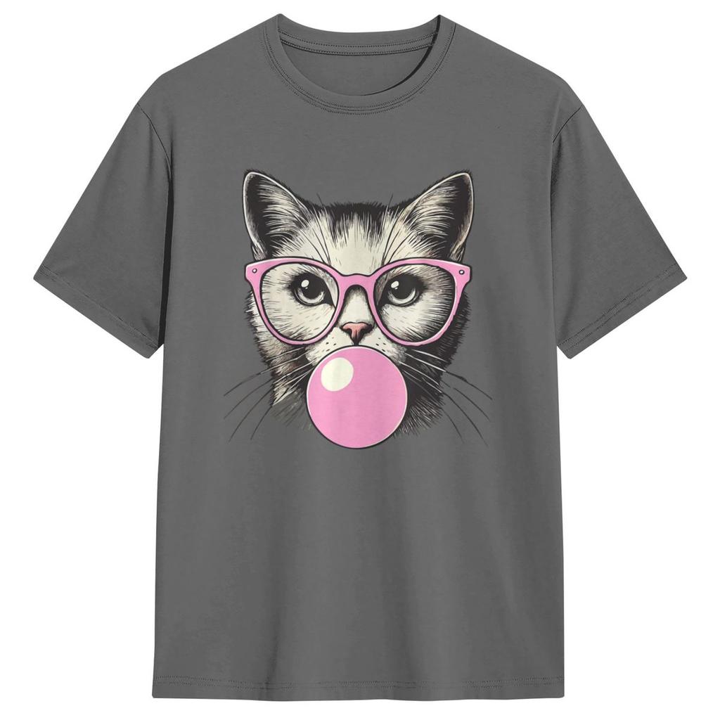 Men Cute Cat Shirt For Women Funny Cat Lovers T Shirts Cotton Tops Summer Short-Sleeve T Shirt O Neck Novelty Tshirt Plus Size