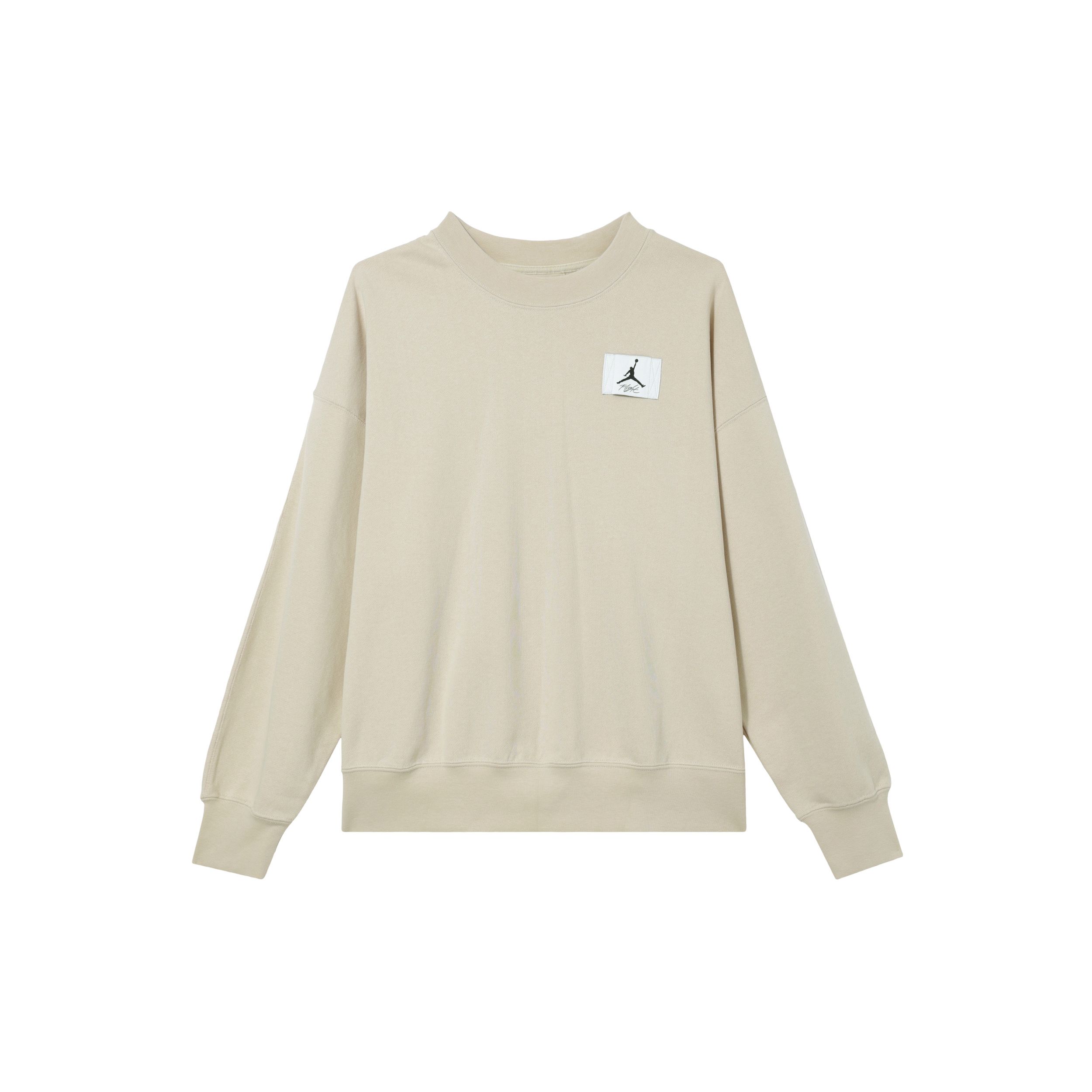 

Однотонный вязаный свитшот с круглым вырезом и вышитым логотипом Jordan, женские топы песочно-белого цвета DM5190-126 M