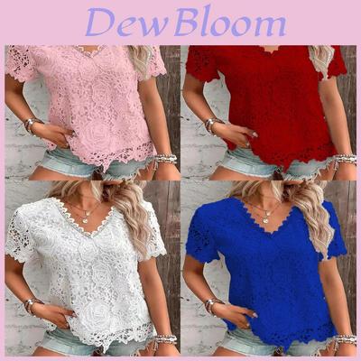 Euro Style T Shirt With Lace Trim For Women Spring Casual Fashion Top