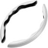HIRAISM Steering Wheel Cover, D-Shaped, O-Shaped, Carbon Fiber Style, Easy Installation (White)