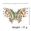 Modische Schmetterling bunte Zirkon Brosche, Anti-Exposition Nadel für Damen, Metallknopf zum Befestigen von Kleidung, Hochzeitsfeier Geschenk