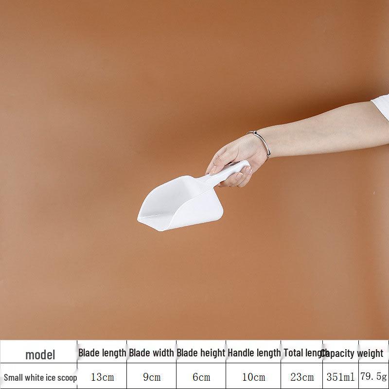 

Food-Grade Thickened White Plastic Ice Scoop for Milk Tea Shops, Ice Makers, and Supermarket Dry Goods