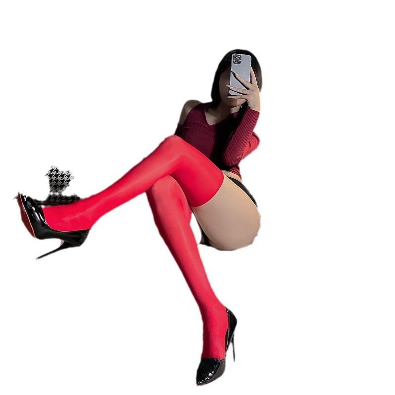 Sexy Oily Knee Socks, Free Rimless Horse Oil Socks, Stockings, Black Stockings, Thigh Socks, Summer Thin