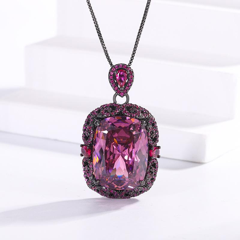 Jewelry Simulation Red Corundum Bird'S Nest Cut Black Gold Retro Set 15 * 20