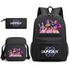 Large Capacity Schoolbag with Shoulder Strap; Student Three-piece Pencil Case Set