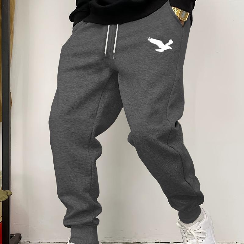 

Men S Casual Active Pants Polyester Knit Fabric Regular Fit with Geometric Pattern Slight Stretch with Pockets for Fall/Winter Sports Sweatpants XL темно-сірий колір