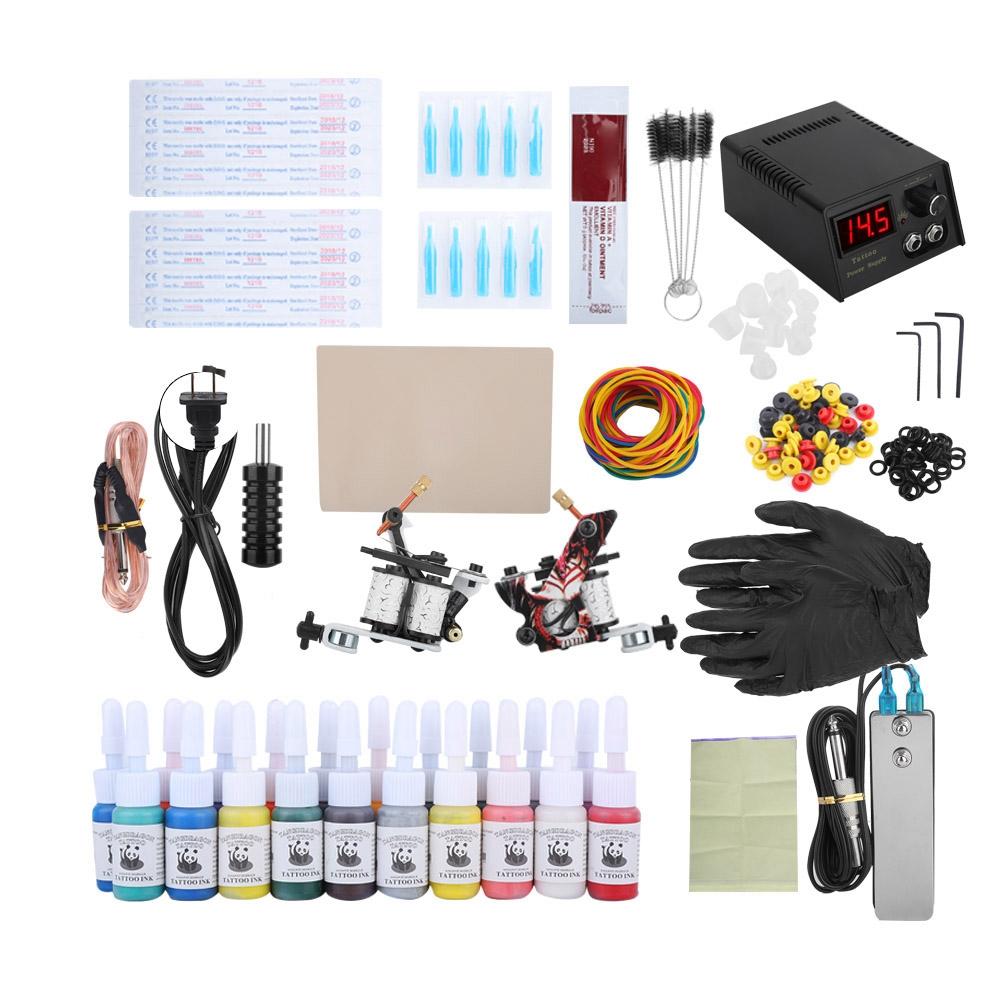 Complete Tattoo Kit for Beginners Tattoo Power Supply Inks Shader Liner Machine