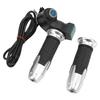 2PCS Electric Bicycle Throttle Handle Speed Control Throttle Grip with Green Digital Display Grain PatternSilver Handle