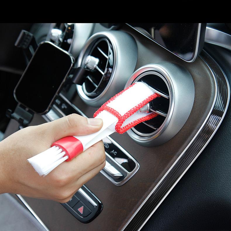 Car Air Conditioner Out of Trend Brush Car Dashboard Dust Brush Soft Bristle Brush Double Head Interior Cleaning Supplies Tools
