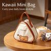 Picnic Thermal Lunch Bag With Handle Cute Cartoon Portable Insulated Bento Box Bag For Students Kids Mini Triangle Cooler Bag