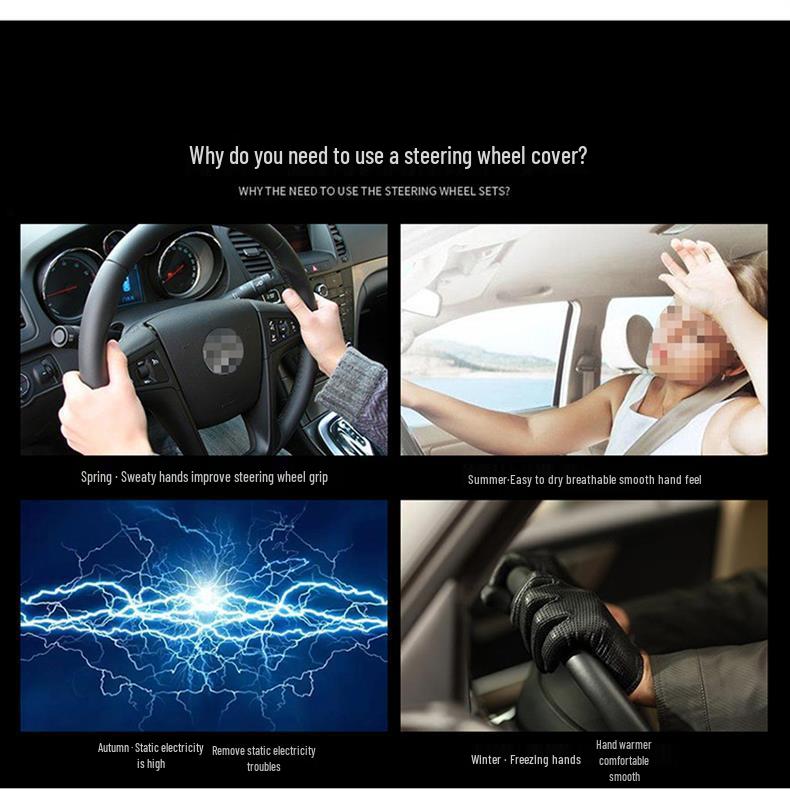 Pokrowiec na kierownicę z włókna węglowego Subaru do Forester, XV, Outback, Legacy, BRZ - Antypoślizgowy pokrowiec na kierownicę