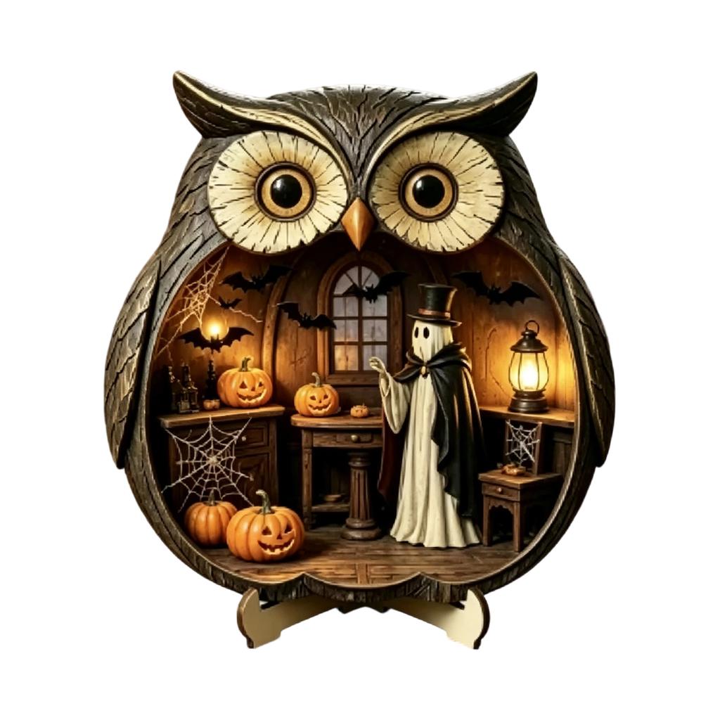 Halloween Tabletop Wooden Decor Ornament for Festive
