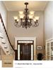 Retro Wrought Iron Pendant Light for Living Room, Villa, or Staircase
