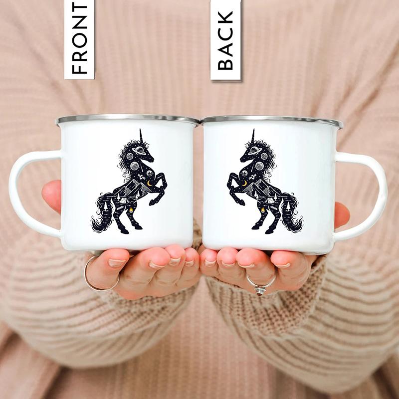 Outdoor Enamel Water Cups, Camping Mug, Campfire Party, Beer Coffee Mugs, Mountain Handle Mug, Best Gifts for Camper Lovers