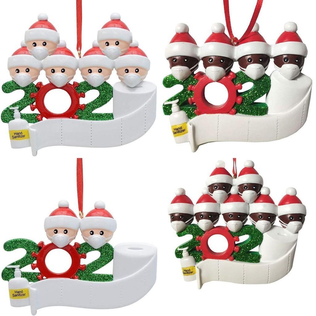 2020 Weihnachten Weihnachtsbaum Hängeornamente Mit DIY Familienname Weihnachtsmann Anhänger