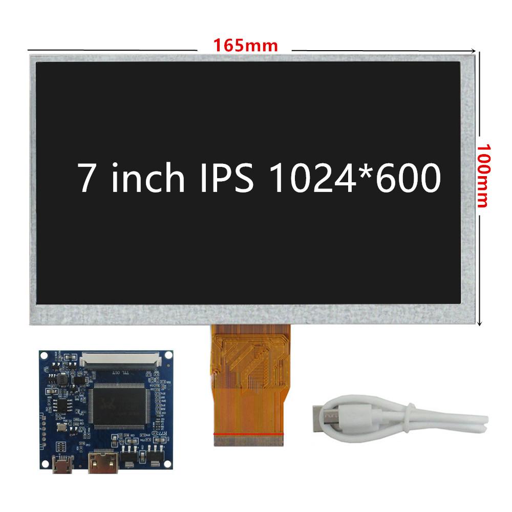 7 Inch 1024*600 IPS LCD Screen Display Driver Control Board For DIY Lattepanda,banana/Raspberry Pi PC Monitor Mini HDMI-Compatible