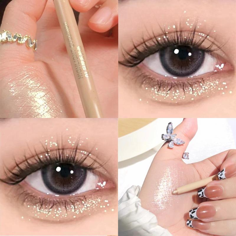 Glitter Eyeshadow Pen Pearlescent Diamond Eyeliner Pen Waterproof Highlight Brighten Silkworm Makeup Pencil Shiny Eyelids Makeup