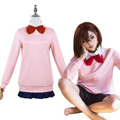 NIUKACOS Dandadan Ayase Momo Cosplay Include și Costum cu Fundă pentru Fotografie și Mărimea M Costum, Top, Cămașă, Fustă, Șosete, Cercei, Cravată, Anime/Manga